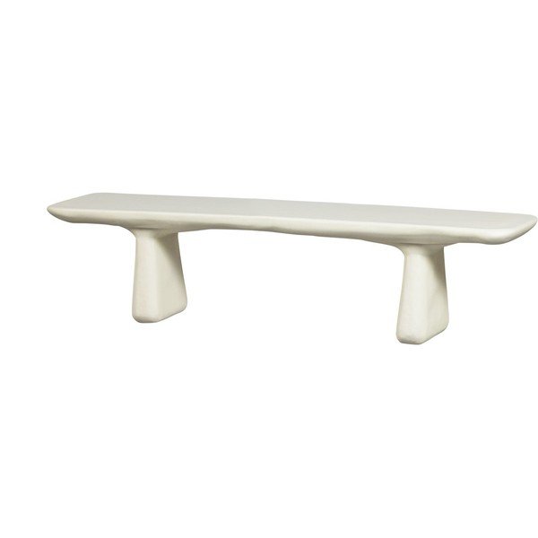 Slonokoščena plastična vrtna klop Loggia – WOOOD-image-2