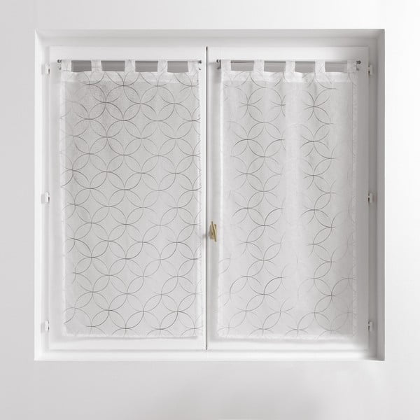 Belo-sive prosojne zavese iz tančice v kompletu 2 ks 60x90 cm Olympia – douceur d'intérieur