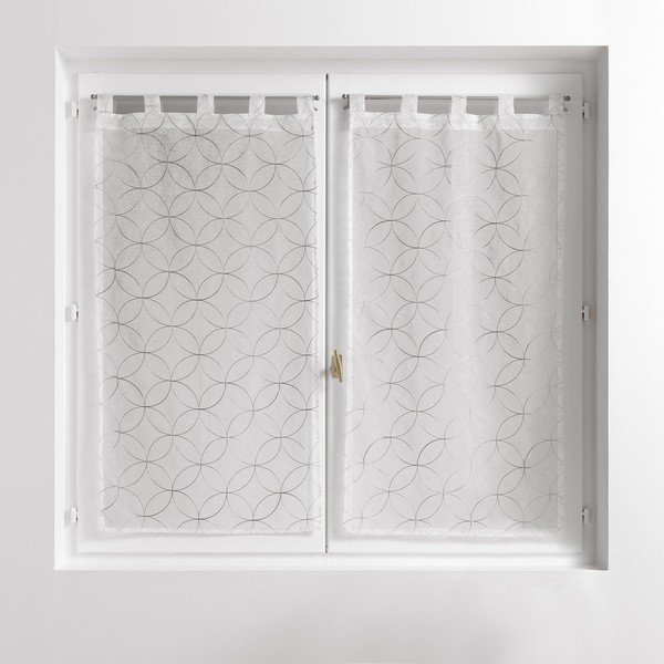 Belo-sive prosojne zavese iz tančice v kompletu 2 ks 60x90 cm Olympia – douceur d'intérieur