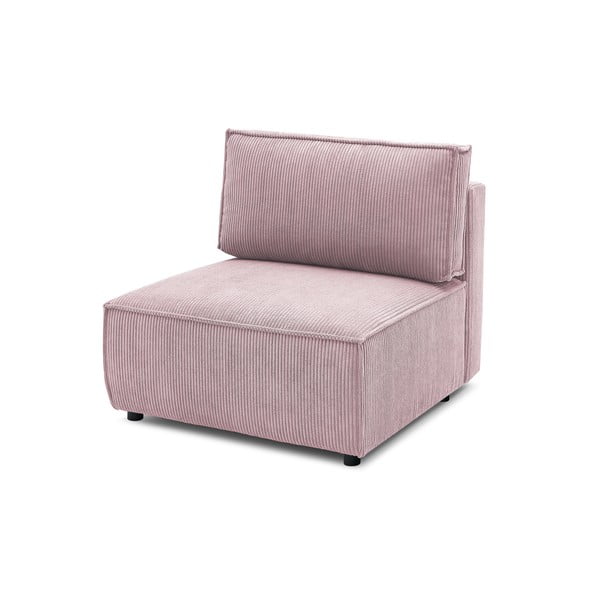Svetlo rožnat modul za sedežno garnituro iz rebrastega žameta (sredinski modul) Nihad modular – Bobochic Paris