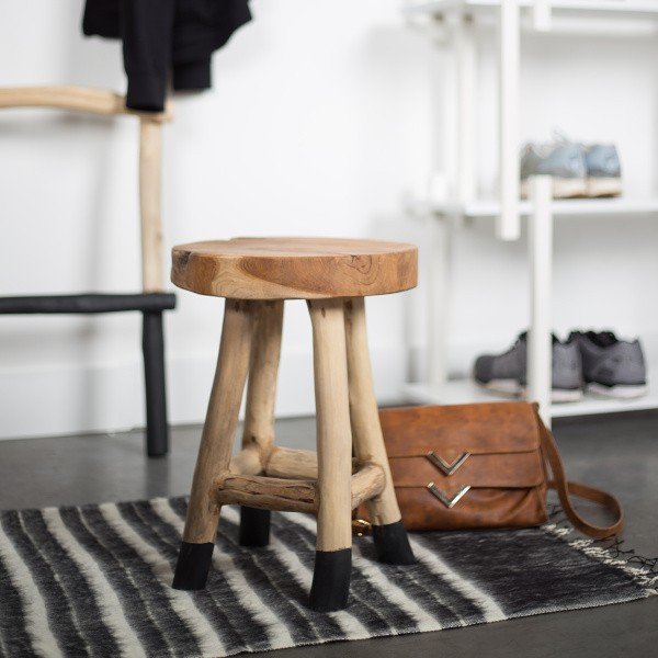 Stolček iz tikovga lesa White Label Harry-image-1