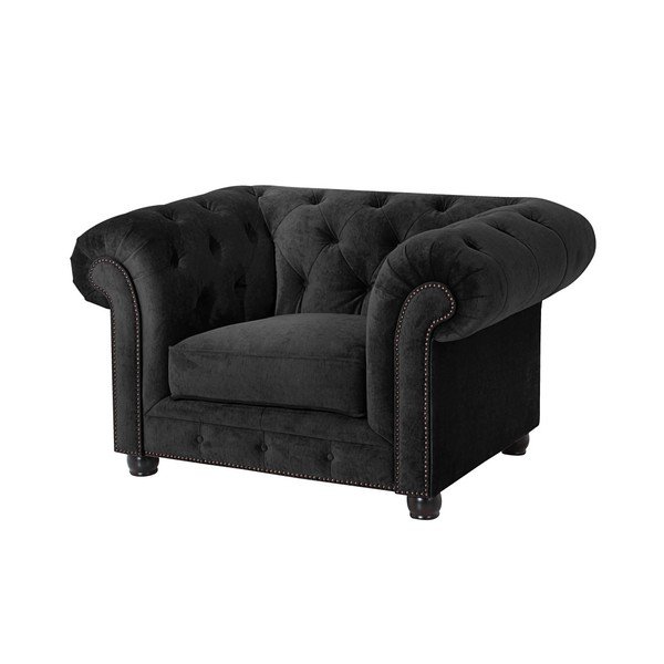 Črn fotelj Max Winzer Orleans Velvet-image-1