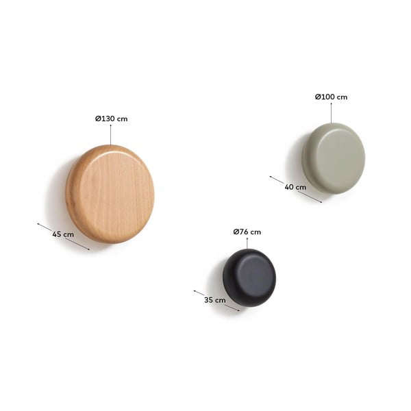 Leseni stenski obešalniki v kompletu 3 ks Nadue – Kave Home-image-3