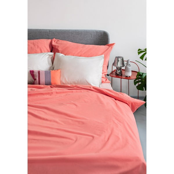 Koralno rožnata bombažna posteljnina za zakonsko posteljo Bonami Selection, 200 x 200 cm-image-4