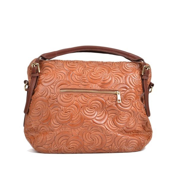Konjak rjava usnjena torbica Mangotti Torbe Ethel-image-1