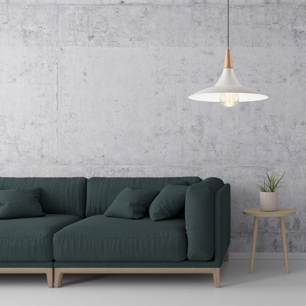 Bela viseča svetilka s kovinskim senčilom ø 30 cm Ufo – LAMKUR-image-2