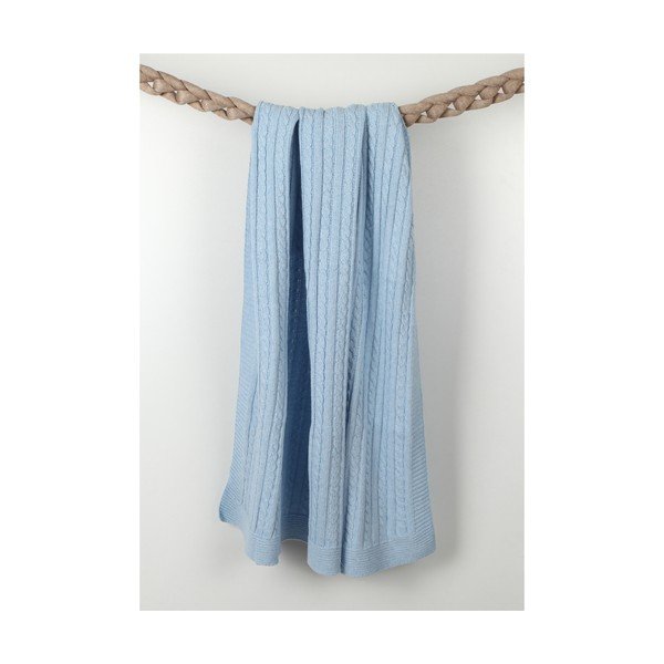 Svetlo modra otroška odeja z deležem bombaža Homemania Decor Lexie, 90 x 90 cm-image-1