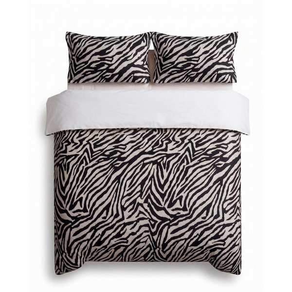 Črna enojna posteljnina 200x140 cm Zebra – Mijolnir