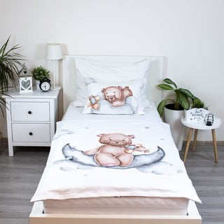 Bombažna otroška posteljnina za otroško posteljico 100x135 cm  Medvídek "Plane" – Jerry Fabrics
