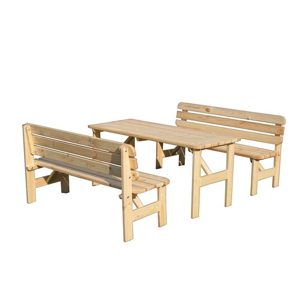 Vrtna klop iz masivnega lesa v naravni barvi Viking – Rojaplast-image-1