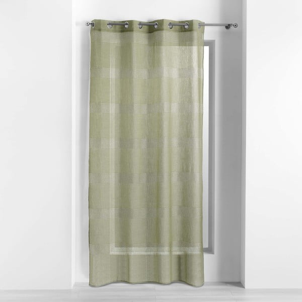 Kaki zelena prosojna zavesa iz tančice 140x280 cm Ajourela – douceur d'intérieur