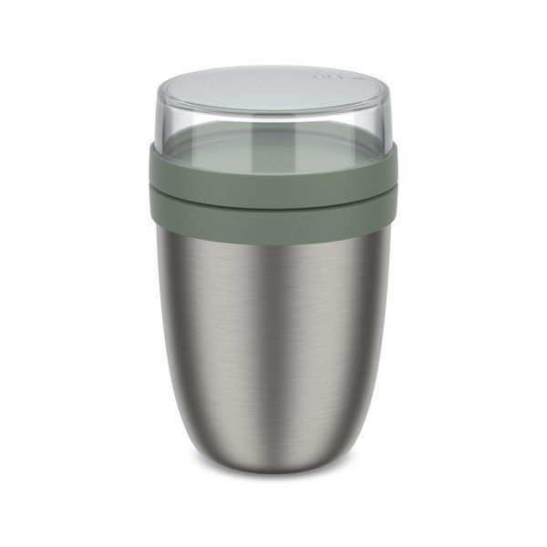 Termovka za hrano iz nerjavečega jekla v srebrni barvi/žajbljevo zelena 500 ml Ellipse – Mepal