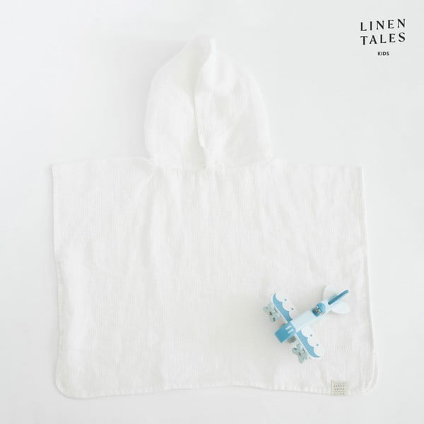 Bel lanen otroški kopalni plašč velikosti 1-2 leti – Linen Tales