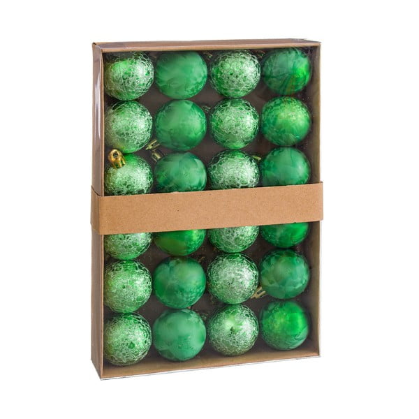Komplet 24 božičnih okraskov v zeleni barvi Unimasa Aguas, ø 4 cm