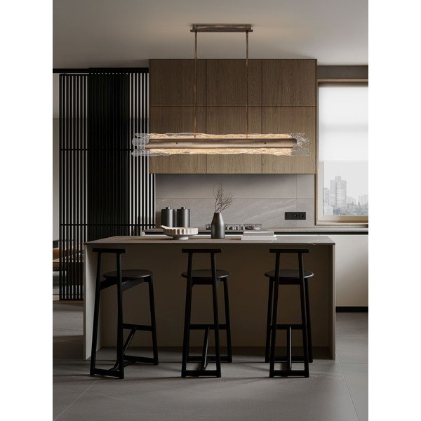 Medeninasta jeklena LED zatemnitvena viseča svetilka s steklenim senčilom Velar – Nova Luce-image-4