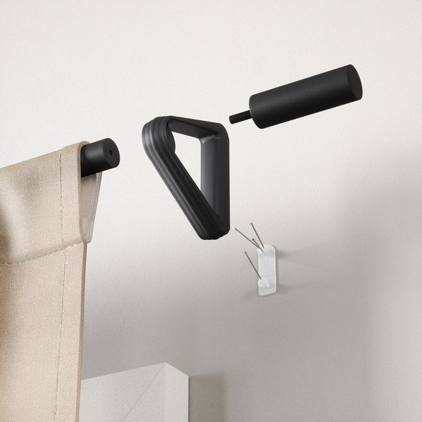 Mat črna jeklena karnisa z nastavljivo dolžino 107 - 305 cm Trinity – Umbra-image-4