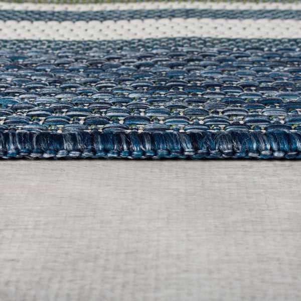 Zelenomodra notranja in zunanja preproga 200x290 cm Roma Stripe – Flair Rugs-image-4
