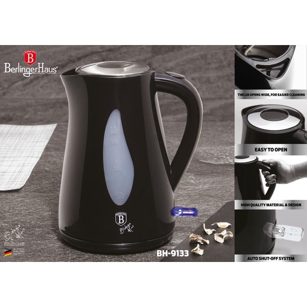 Črni grelnik vode 1,7 l Black Silver Collection - BerlingerHaus-image-2