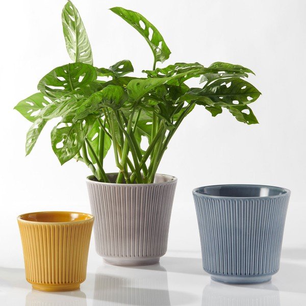 Rumen keramični cvetlični lonec Big pots Gloss,, ø 12 cm-image-1