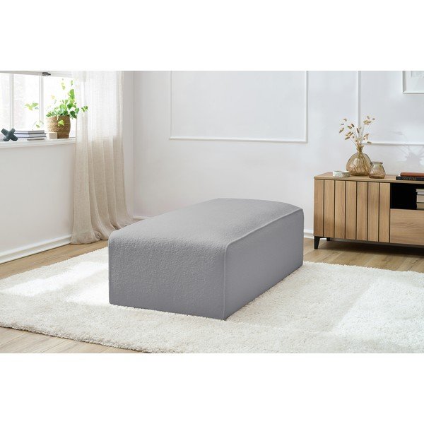 Svetlo siv modularni otoman iz tkanine bouclé Megeve – Bobochic Paris-image-4