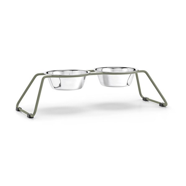 Komplet posod s podstavkom za pse iz nerjavečega jekla Cena Grollive M – MiaCara