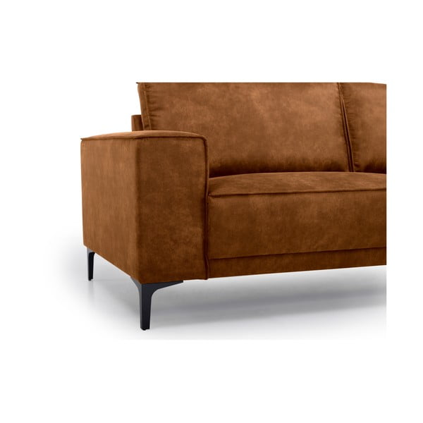 Kotna sedežna garnitura iz imitacije usnja v konjak rjavi barvi (desni kot/v obliki črke "U") Copenhagen – Scandic-image-4
