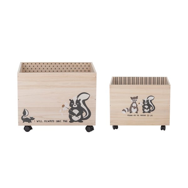 Lesene otroške škatle za shranjevanje v kompletu 2 kos Nonni - Bloomingville Mini