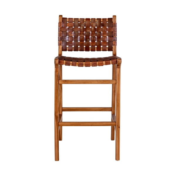 Rjav barski stol iz masivnega tika 101 cm Perugia – House Nordic-image-1