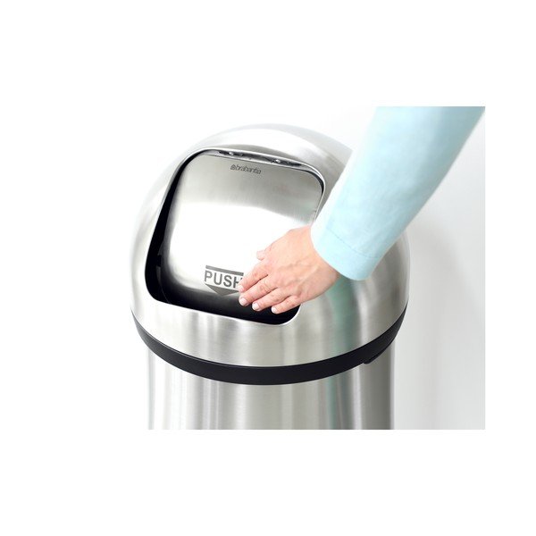 Jeklen koš za smeti v mat srebrni barvi 60 l Push Bin – Brabantia-image-4