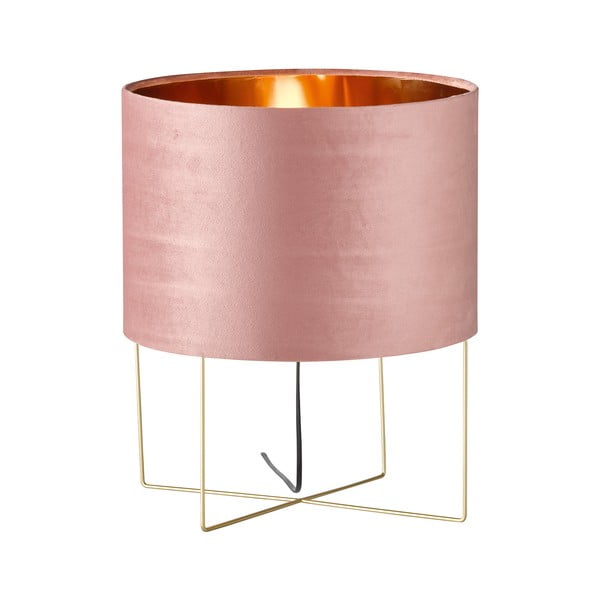 Rožnata namizna svetilka s tekstilnim senčilom (višina 43 cm) Aura – Fischer & Honsel