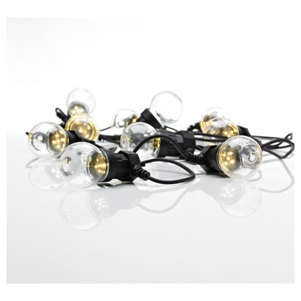Črna LED svetlobna veriga Markslöjd Dakke, 10 luči, dolžina 7,5 m