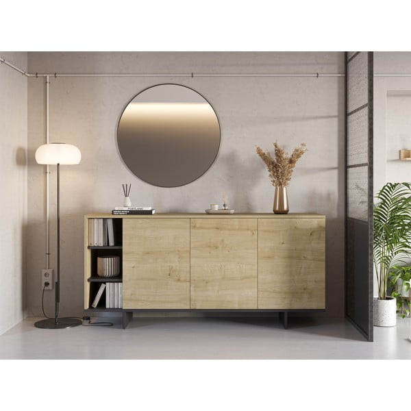 Nizka komoda v hrastovem dekorju 170x80 cm Cequoia – Marckeric-image-1