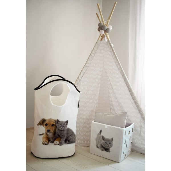 Bela tekstilna otroška škatla za shranjevanje 57x26x70 cm The Cutest Ones – Butter Kings-image-1