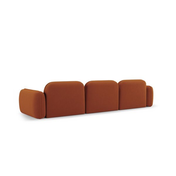 Oranžna žametna sedežna garnitura 320 cm Audrey – Interieurs 86-image-3