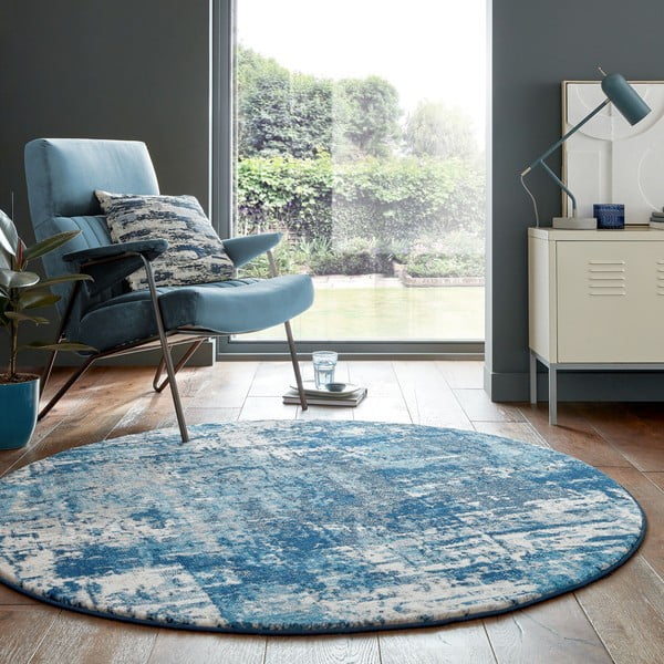 Modra okrogla preproga ø 160 cm Cocktail Wonderlust - Flair Rugs-image-1