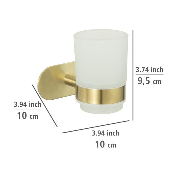 Steklen lonček za zobne ščetke v zlati barvi z namestitvijo brez vrtanja Orea Gold – Wenko-image-3
