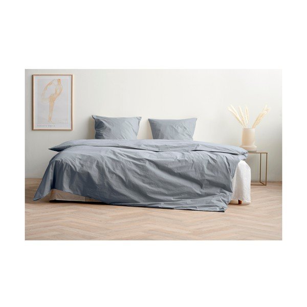 Modra podaljšana posteljnina za zakonsko posteljo iz bombažnega perkala 200x220 cm Crisp – Södahl-image-2