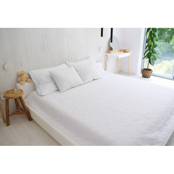 Belo prešito pregrinjalo iz muslina 210x240 cm Plain Muslin – Butter Kings-image-2