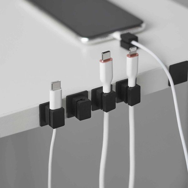 Črni kovinski organizatorji v kompletu 5 ks za kable Smart – YAMAZAKI-image-4
