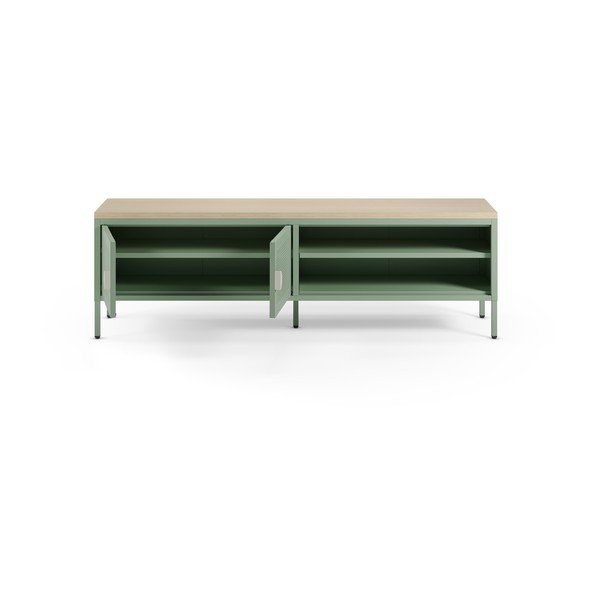 Mentolno zelena/v naravni barvi kovinska TV omarica 160x50x35 cm Sayla – Marckeric-image-2