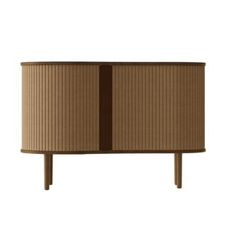 Rjava/svetlo rjava komoda v hrastovem dekorju z drsnimi vrati 100x67x50 cm Audacious – UMAGE