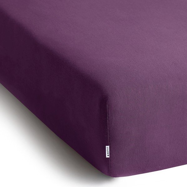 Vijolična napenjalna rjuha iz jerseyja 220x200 cm Amber – Restilo-image-2