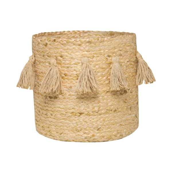 Bež škatla iz ročno tkanih konopljinih vlaken Nattiot, ∅ 30 cm