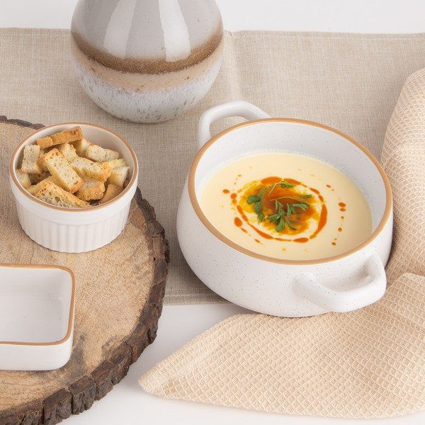 Kremno bele keramične skledice v kompletu 4 ks 850 ml Statek – Orion-image-1