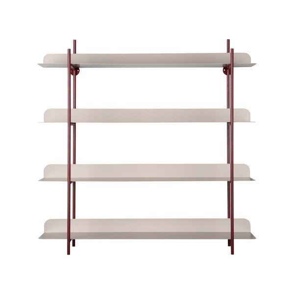Bordo rdeča/siva večnivojska kovinska polica 60 cm Reina Cuatro – PT LIVING-image-2