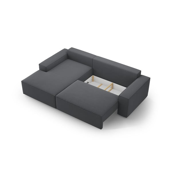 Temno siva raztegljiva kotna sedežna garnitura (levi kot) Jodie – Micadoni Home-image-4