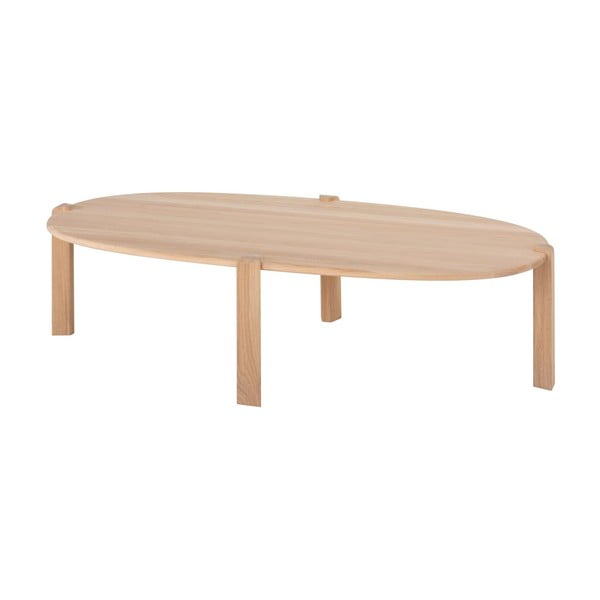 Klubska mizica iz masivnega hrasta v naravni barvi 80x150 cm Kulin – Gazzda