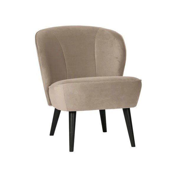 Bež žameten fotelj Sara – WOOOD