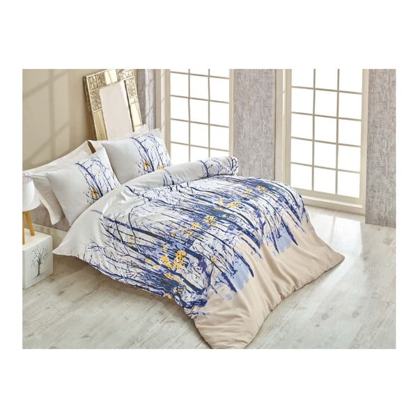 Posteljno perilo z rjuho za zakonsko posteljo Jesen, 200 x 220 cm