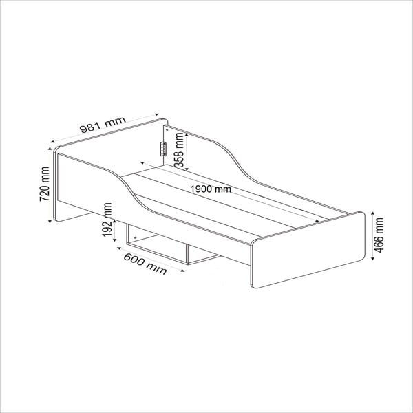 Postelja s prostorom za shranjevanje v naravni barvi 90x190 cm Evren – Kalune Design-image-4